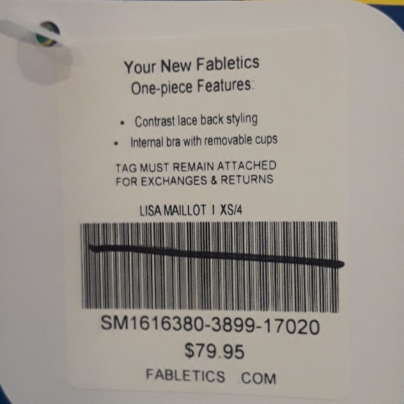 NWT Fabletics Green Lace Back Bathing Suit - Picture 3 of 9